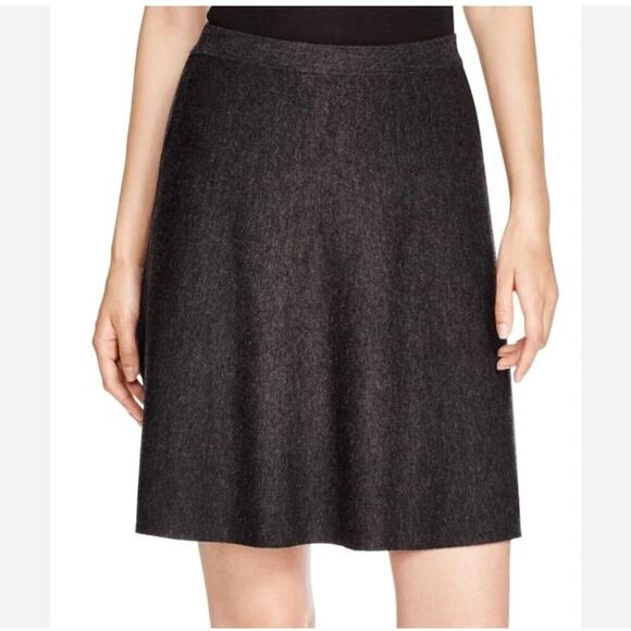 Eileen Fisher Dark Gray Wool Flowy Skirt Sz S - Picture 1 of 5